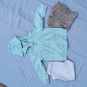 Carter's 18m play bundle, aqua, cheetah and gold dot